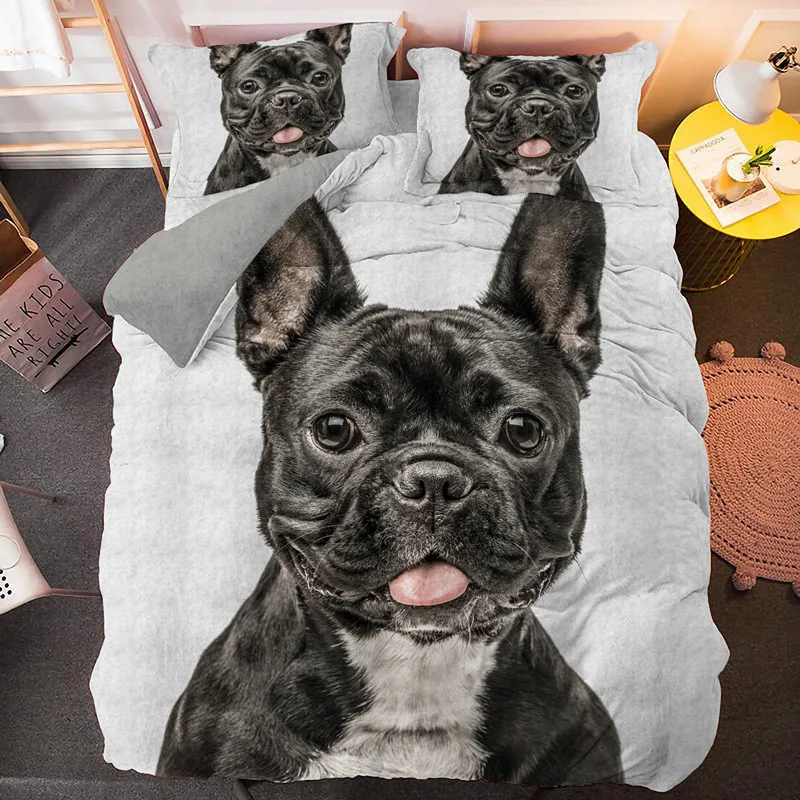 

Bulldog Duvet Cover Set Twin Bedding Sets Animal Theme For Teens Adult Single Double Queen King Size Quilt Covers