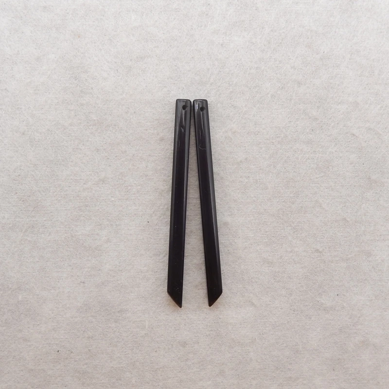 Natural Obsidian Long Earring Beads 52x4mm 3.3g Fashion Jewelry Earring Accessories - Unique Natural Stone Fashion Accessory
