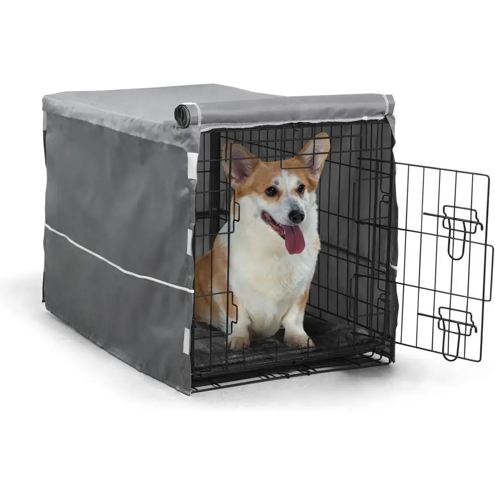 

Односпальная металлическая клетка для собак с крышкой и ортопедической лежанкой, для домашнего использования, для собак маленьких и средних пород