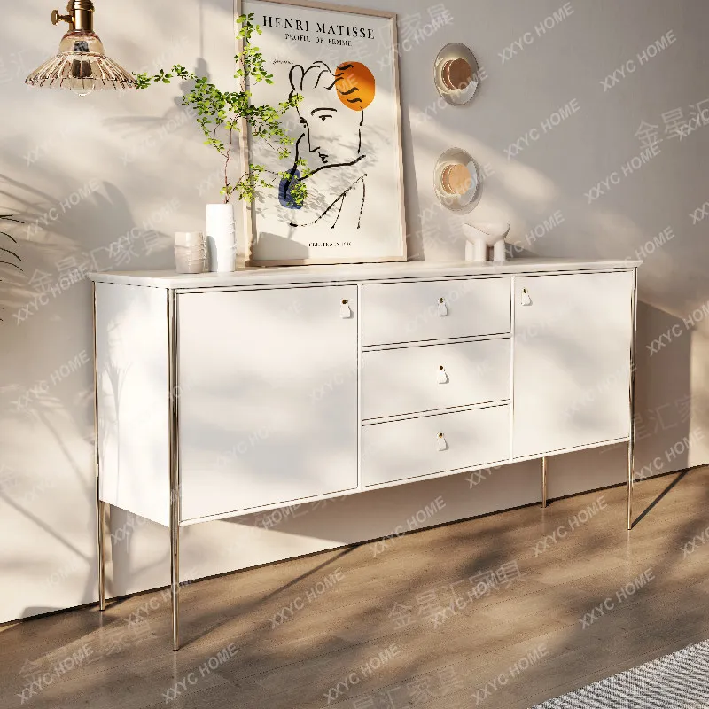 Entryway High Storage Cabinet Luxury Large Living Room Storage Chest Decorative Side Cabinet TV