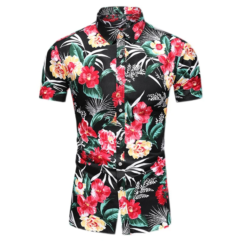 LIFENWENNA Floral Shirt Männer Sommer Mode Hawaiian Kurzarm Shirts Casual Plus Größe 5XL 6XL 7XL Herren Strand Urlaub Bluse