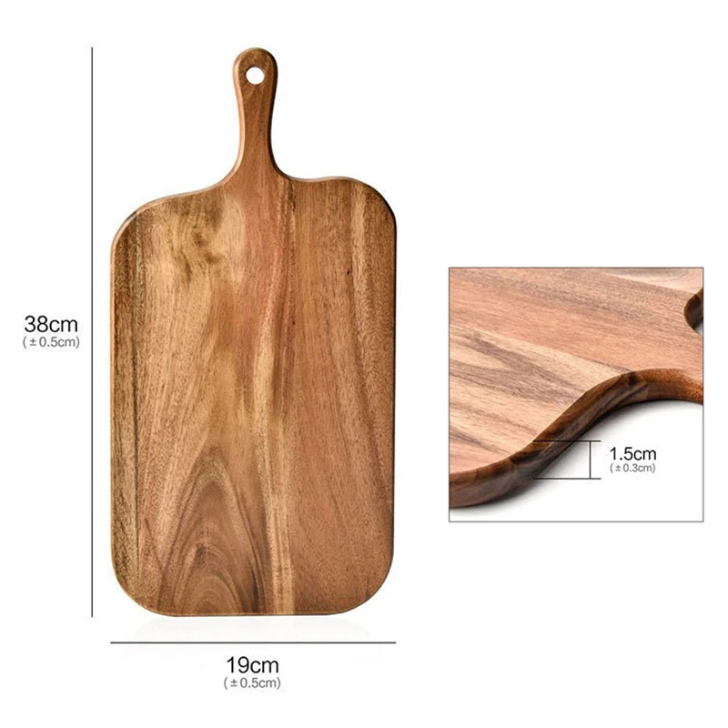 

Custom Double Sided Usable Wooden Chopping Board With Handle Cutting Board Steak Plate Circular Plate Cheese Bread Tray Pizza b