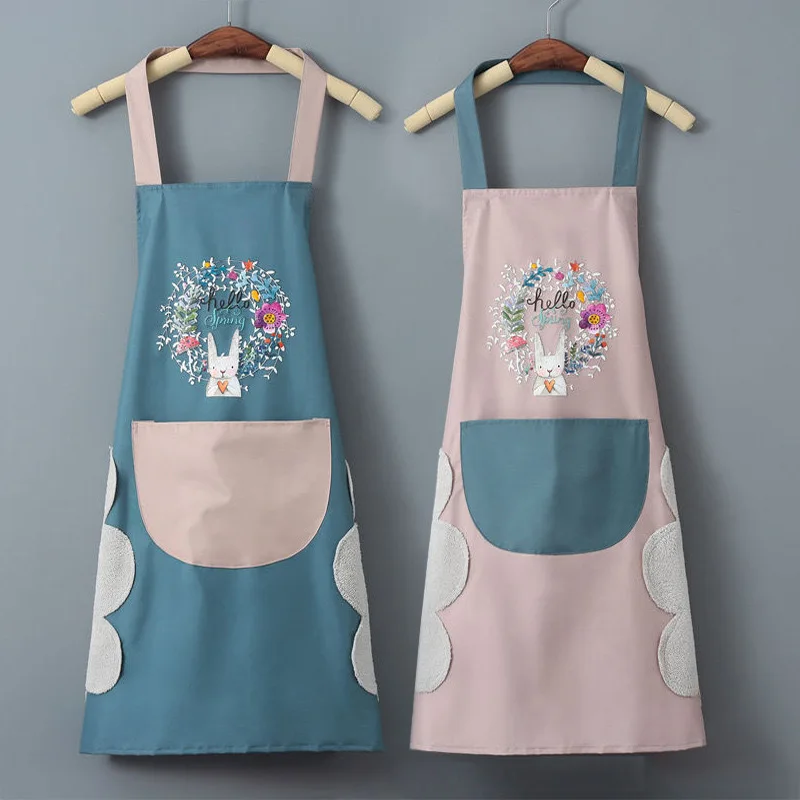 Hand-wiping Kitchen Household Cooking Apron Oil-proof Waterproof Men Women Adult Waist Fashion Coffee Overalls Wipe Hand Apron
