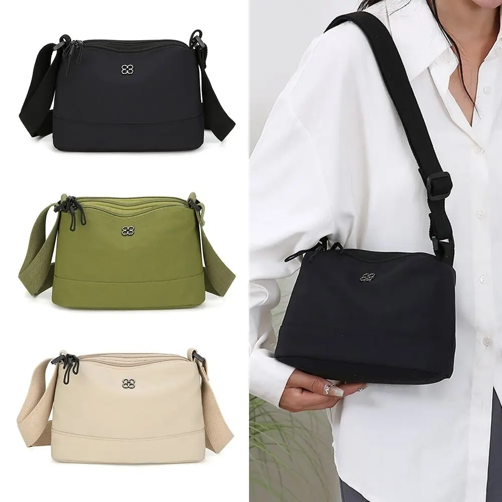 

New Soft Nylon Cloth Women Shoulder Bag Solid Color Multiple Pockets Handbag Casual Style Crossbody Bags Student