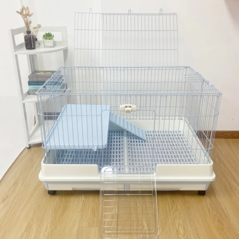 

Rabbit Cage Luxury Double-Layer Rabbit Villa White Double Drawer Anti-Spray Urine Guinea Pig Guinea Pig Cage rabbit house