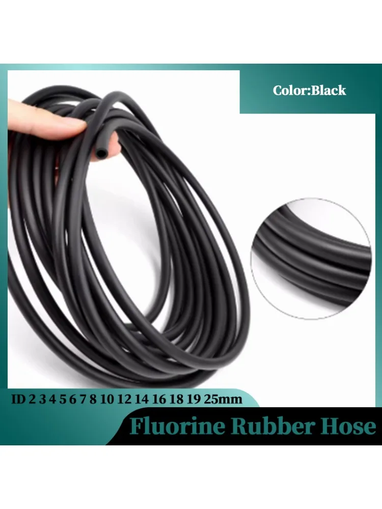 Wąż z gumy fluorowej FKM Viton, średnica wewnętrzna 2 3 4 5 6 7 8 10 12 14 16 18 19 25 mm, odporny na oleje, wysokie temperatury, kwas, zasady i korozję. — 2