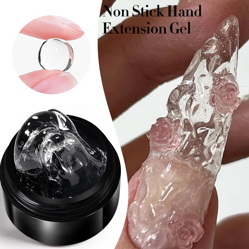 BORN PRETTY 15ml 3D Carving Nail Gel Polish Clear Non Stick Hand Solid Extension Flower Nail Art Building UV Gel Acrylic Varnish