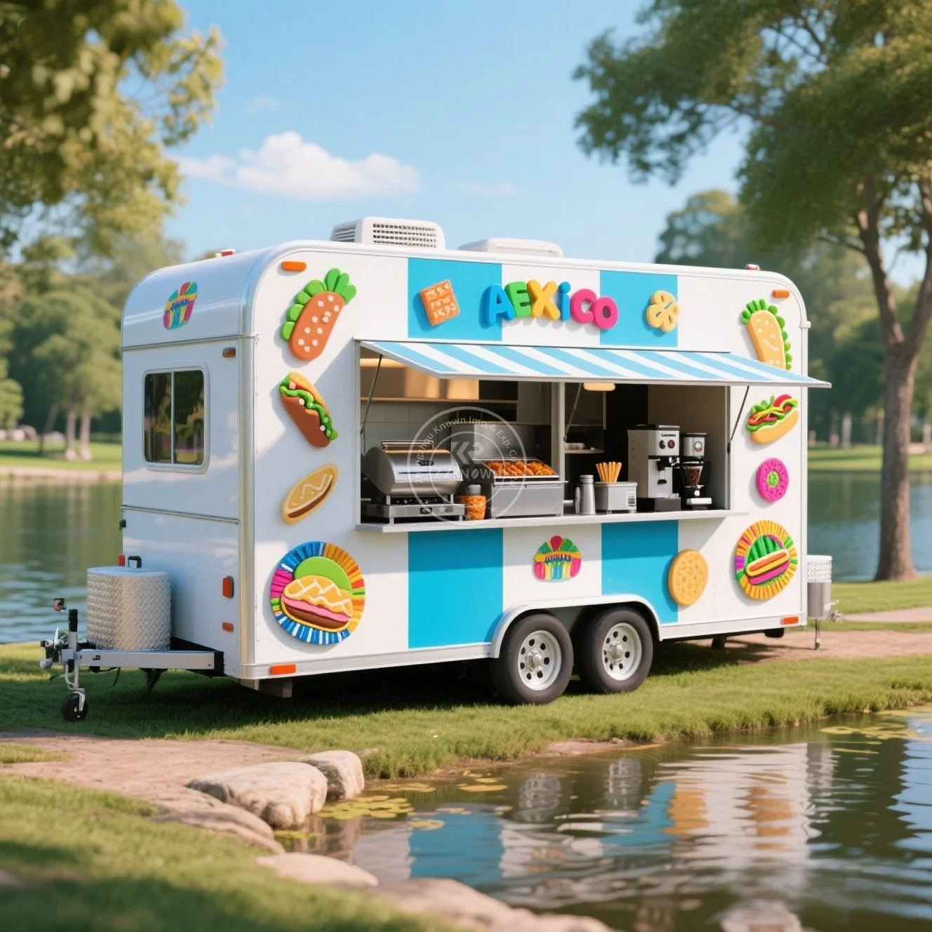 

Outdoor Fast Food Trailer Mobile Kitchen Truck Street Restaurant Fully Equipped Concession Food Truck With Full Kitchen