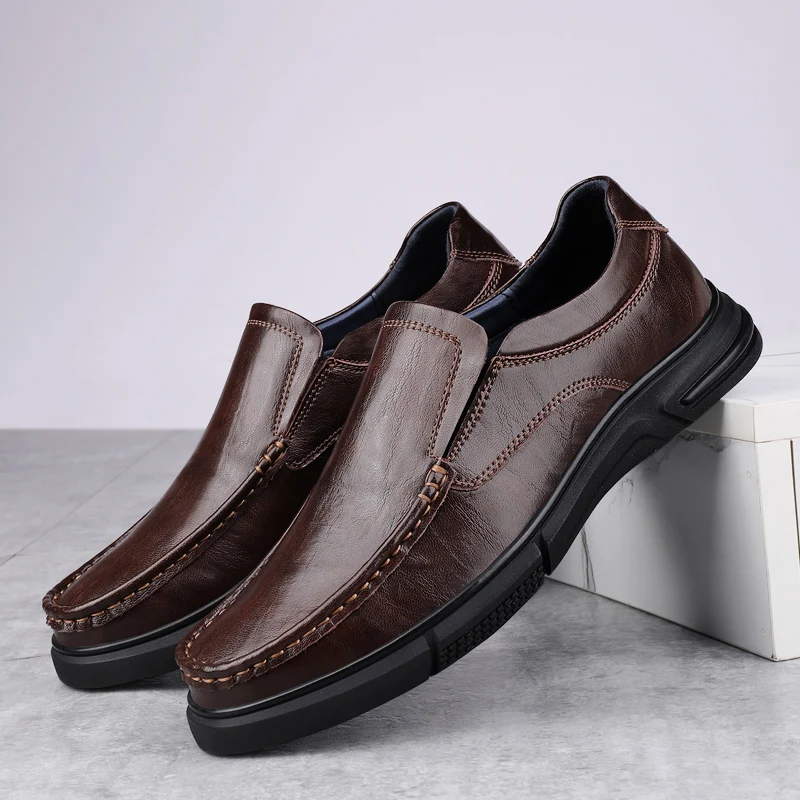 

Men Business Leisure Thick Soled Loafers Height Increasing Non Slip Wear-resistant Lightweight High-end Fashionable Trendy Shoes