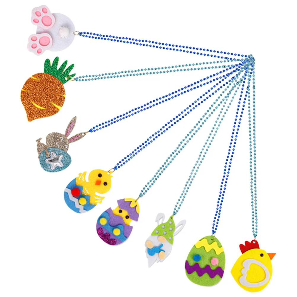 8 stuks kinderen paas thema hanger ketting lichtgewicht feestjurk nek ketting festival sieraden cadeau paasketting