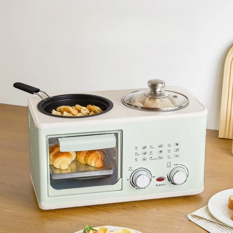 Lazy 4-in-1 Breakfast Machine Household Multifunctional Fried Steak Toast Bread Fried Cooking Pot Small Oven
