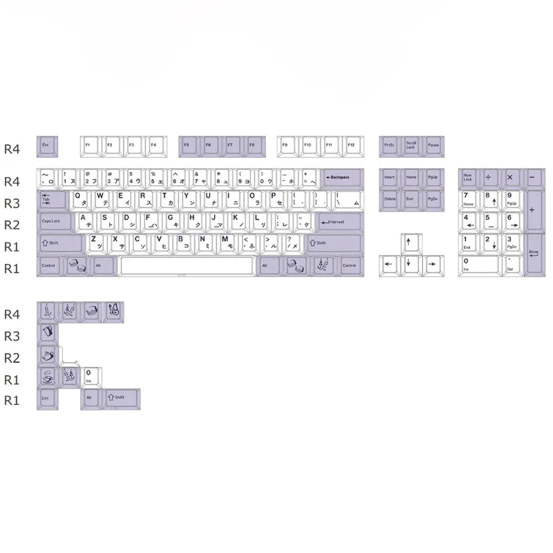 Imagem -06 - Gmk Lavender Tema Keycaps Grupo Sublimação Pbt Perfil Cereja Acessórios Teclado Mecânico Personalizado