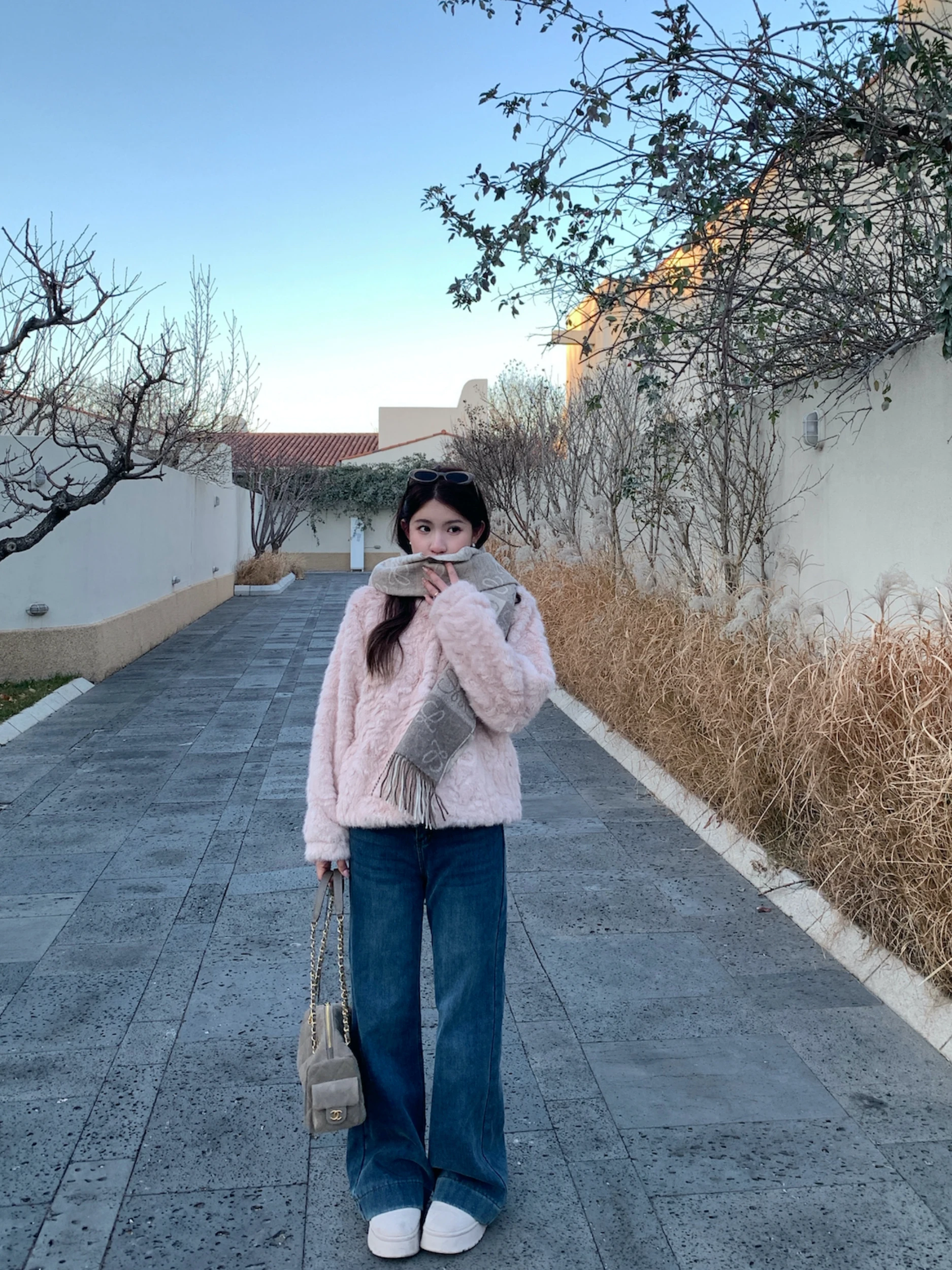 

Джинсы ViKingpear Fce с широкими штанинами на флисовой подкладке, повседневные, прямого кроя, с завышенной талией, из микроэластичного денима