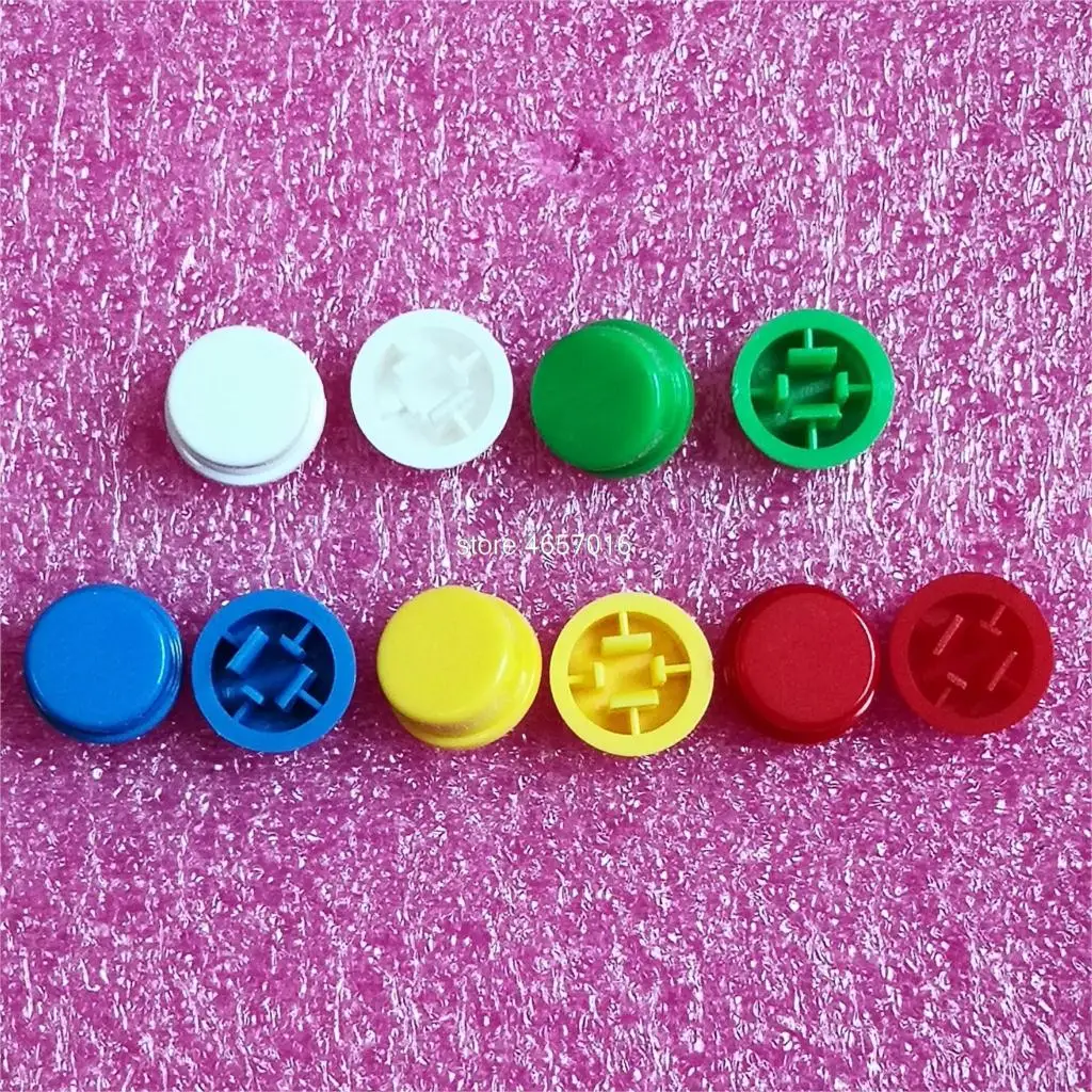 25 peças interruptor de botão tátil momentâneo 12*12*7.3mm micro botão interruptor + 25 peças tampa tátil (5 cores)