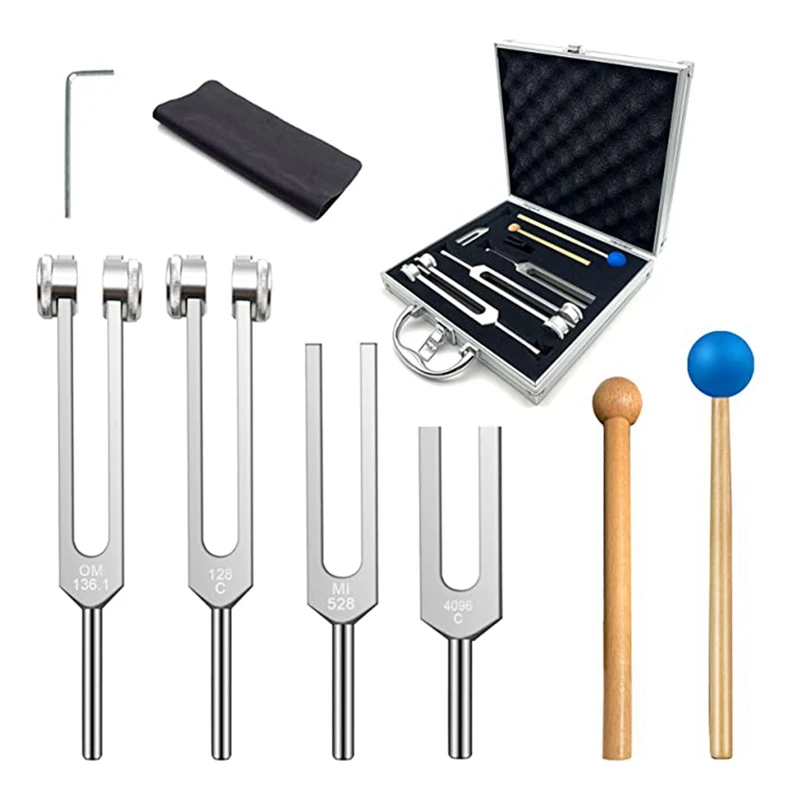 

Replacement Tuning Fork Set 4 Piece Set For Healing Chakra Set Body Tuning Fork, Stress Relief, Beautifully Packaged