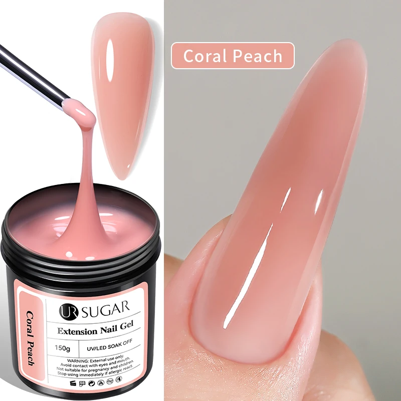 UR SUGAR 150g Soft Pink Quick Builder Nagelgel 6 IN 1 Acrygel für Nagelverlängerung, Selbstnivellierend, ablösbar, UV-LED-Gel