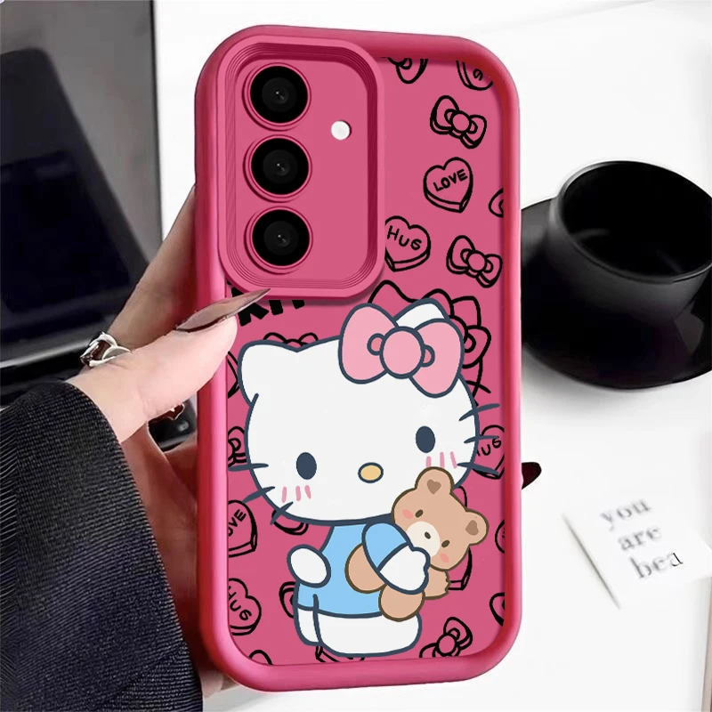 Sanrio Love Cute Hello Kitty Kawaii Creative Phone Case For Samsung A 14 15 S 21 22 23 24 25 35 52 53 54 5G Plus Y2K Lucky Cover