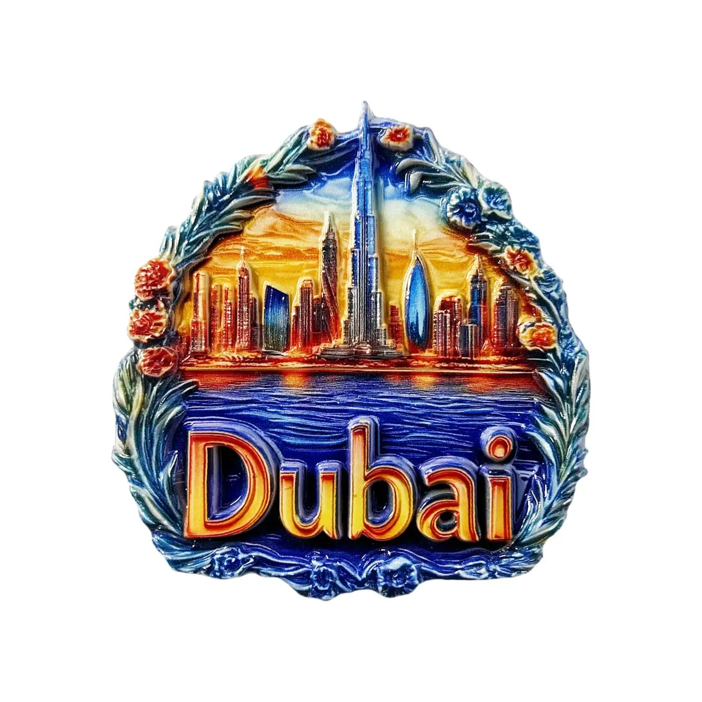 Dubai, Financial Center Of The Middle East, Creative City Landmark Souvenir Magnetic Stickers, Travel Collection Decorations,