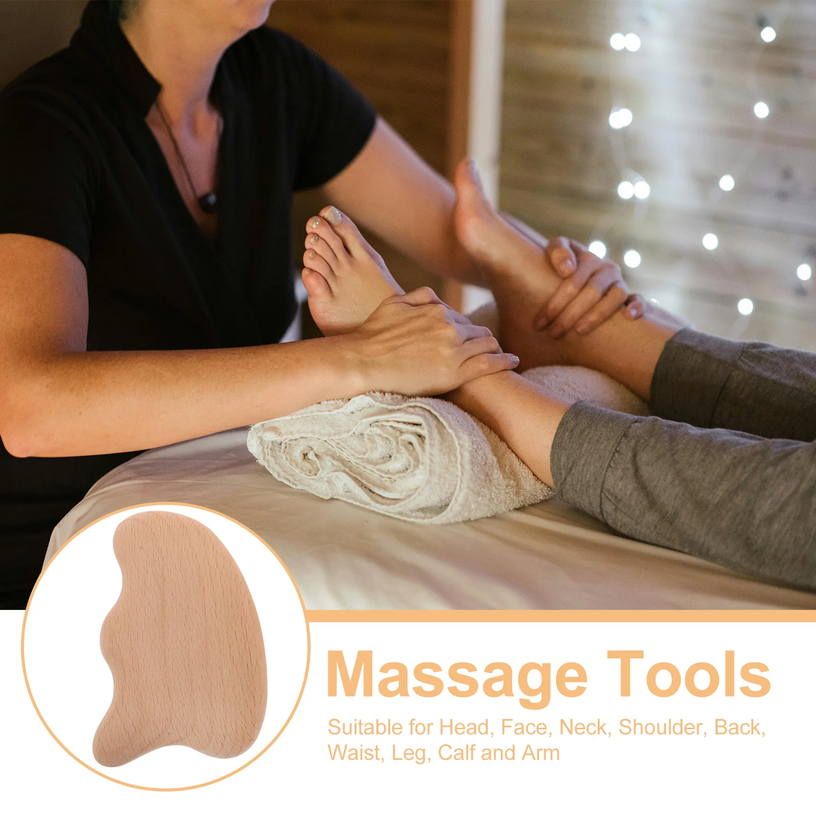 Planche Gua Sha en bois pour le massage du corps et du visage, thérapie par grattage, soins des méridiens, conception ergonomique Portable, matériau naturel, 3 pièces