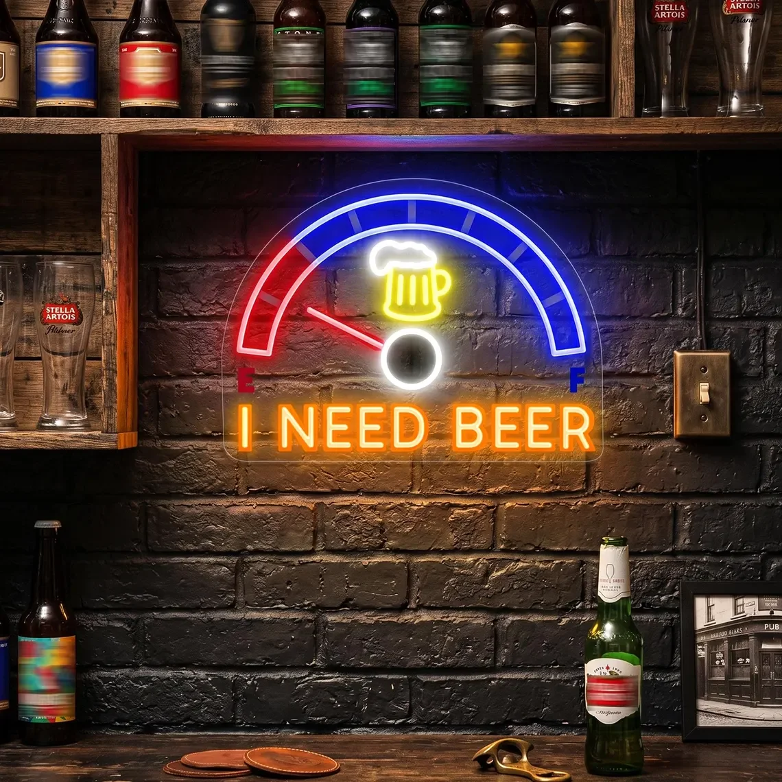 Beer Neon Sign,Bar Wall Decor, Home Bar Decor, Man Cave Wall Art, Cocktail Lounge Sign