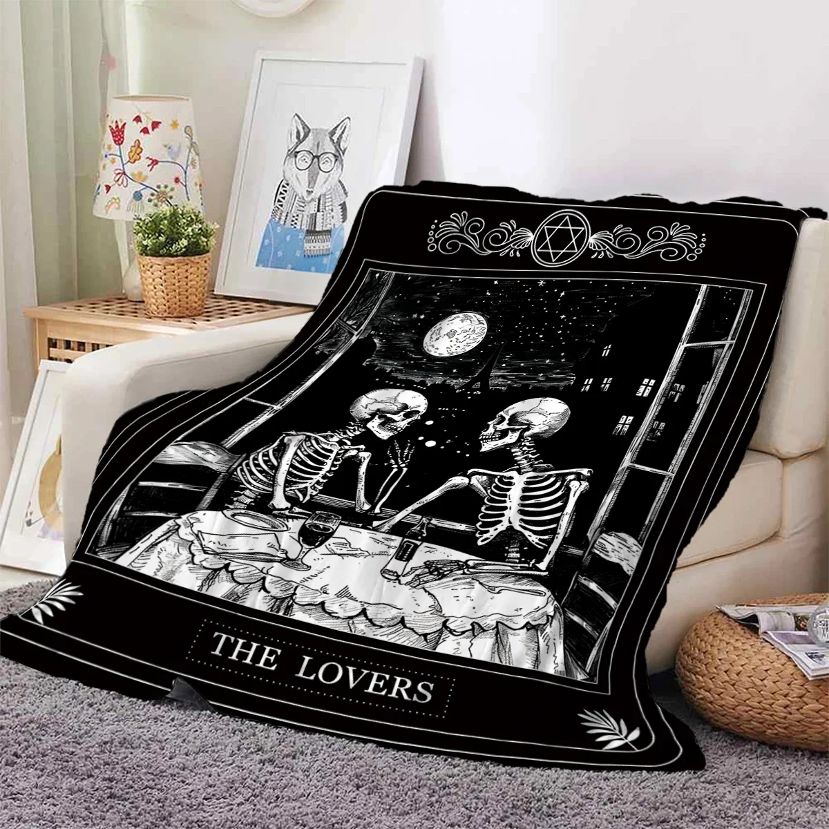 

(1 страта памяти хранения Flanell-Halloween-Paar-Schädel Decke, цифровой диван, klimatisierte Raum decke