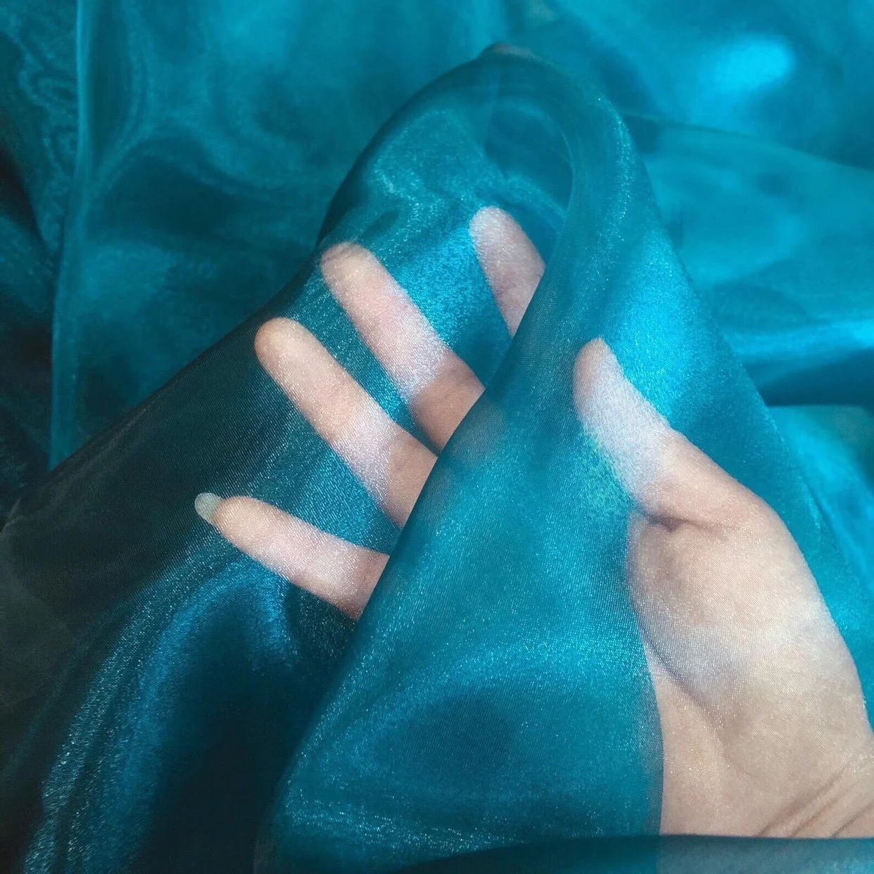 

Полуниффая прозрачная жемчужная кристаллическая ткань из органзы DIY Цветочный свадебный декор Художественное пространство Дизайнерские шторы Материал Сетчатое украшение