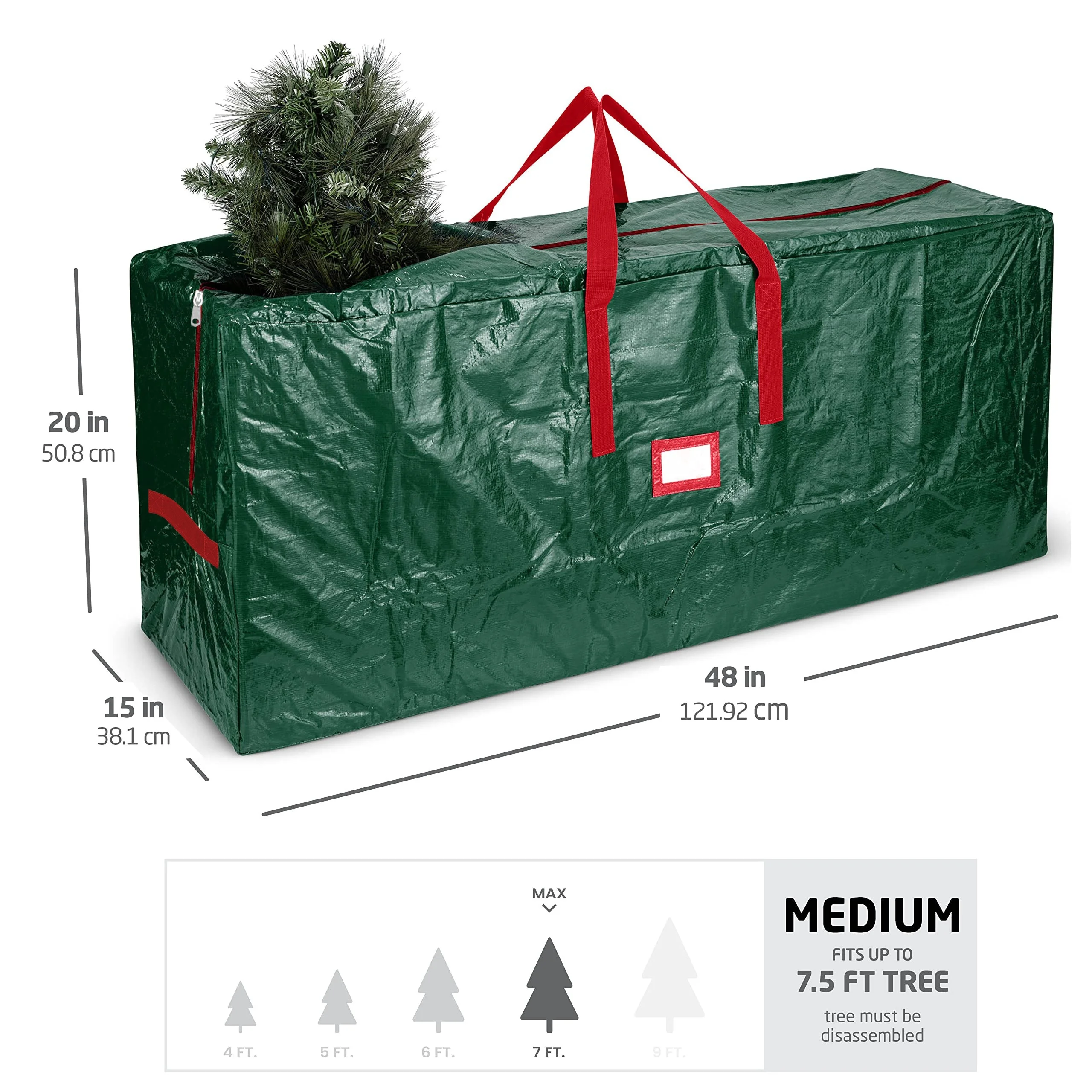 Christmas Tree Storage Bag 1pc, Oxford Fabric Fits Up to 7.5ft | for Christmas Trees, Gifts, Sweatshirts, Flat Under-Bed Storage