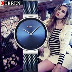 CURREN 9016 Fashion Mesh belt Ladies Quartz Women Watches Luxury Stainless Steel Watch Women Casual Female Clock часы мужские