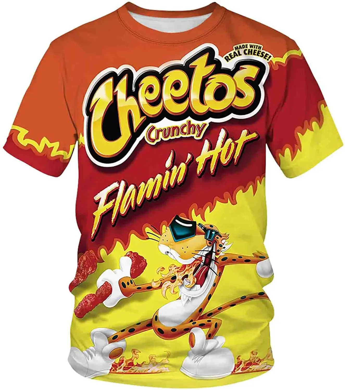 Men\'s 3D T Shirts Personalized Food Noodles Cheetos Chicken Takis Tops Street Casual Oversized T-Shirts Pullover