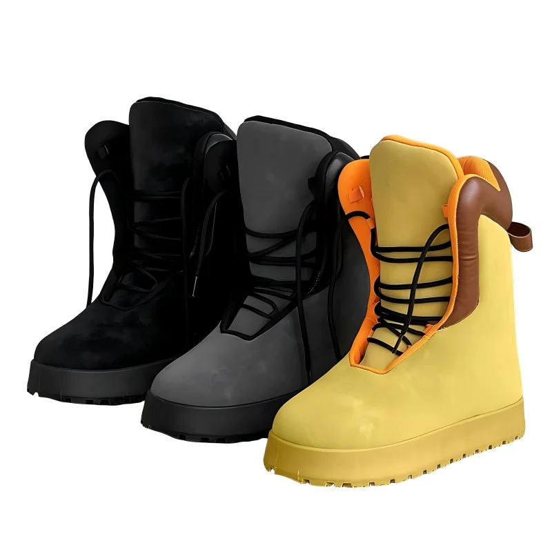 

2025 Men's Winter High-Top Snow Boots - Thick and Warm, Waterproof, Thick Soles, Fashionable Casual Shoes, Outdoor Boots