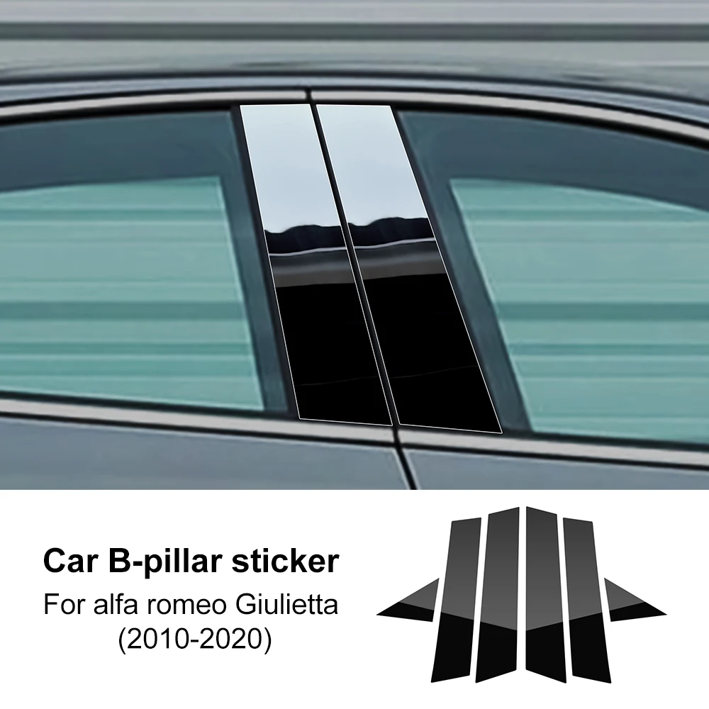 B Pillars Sticker For Alfa Romeo Giulietta 940 2010 2011 2012 2013 2014 2015 2016 2017 2018-2020 Carbon Fiber Style Glossy Black