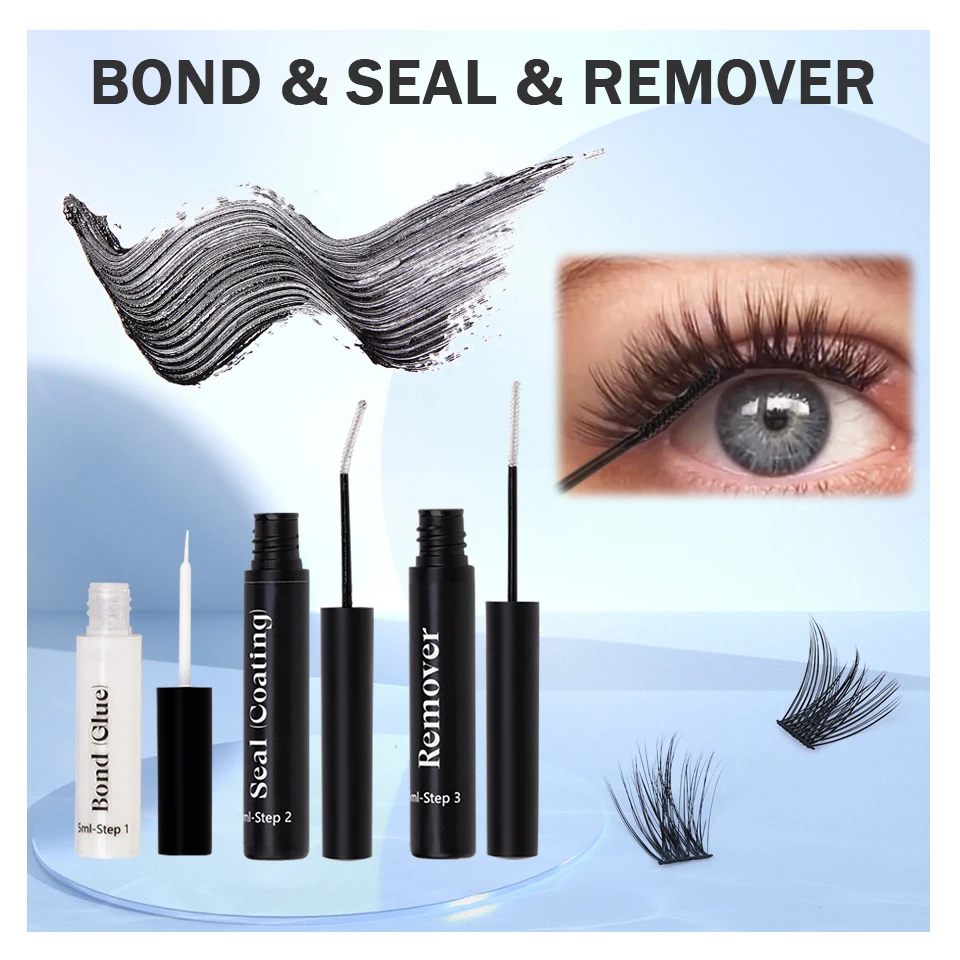 Aguud Diy Wimpers Extensie Kit Cluster Extension Set Met Lash Lijm Lash Bond En Seal Make-Up Tools Flalse Wimpers Pincet