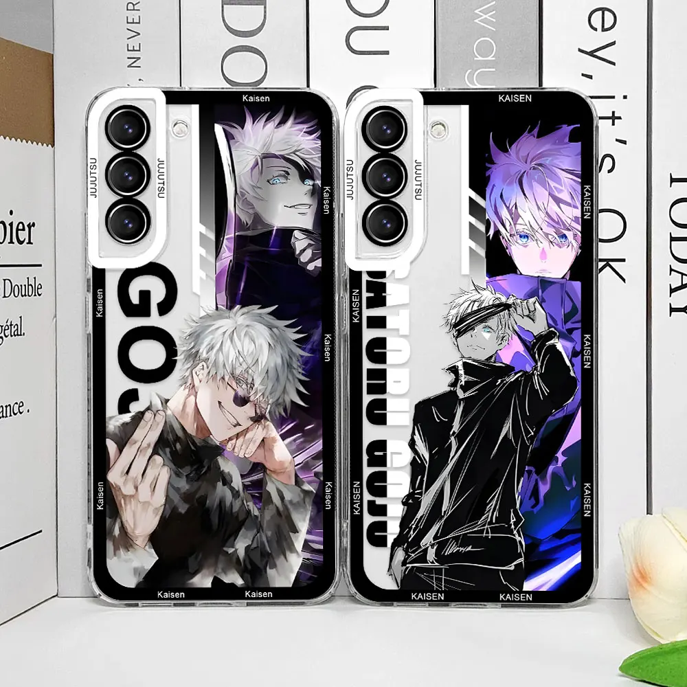 Jujutsu Kaisen Satoru Gojo Comics Phone Case for Samsung Galaxy S20 S21 S22 S23 S24 Ultra Plus FE Clear Soft Covers Anime Fundas