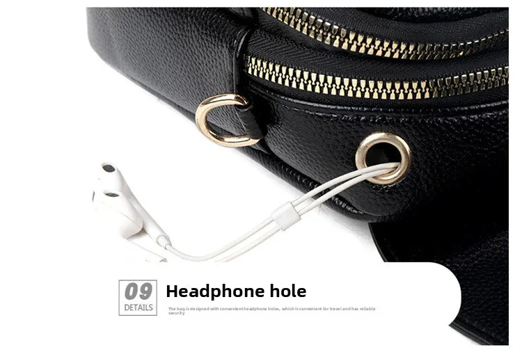 Mini-Multifunktions-Umhängetasche aus Leder für Handy/Sport, Cross-Taschen mit Kopfhöreranschluss, mehrlagige Damentasche mit Abdeckung – Detail 39