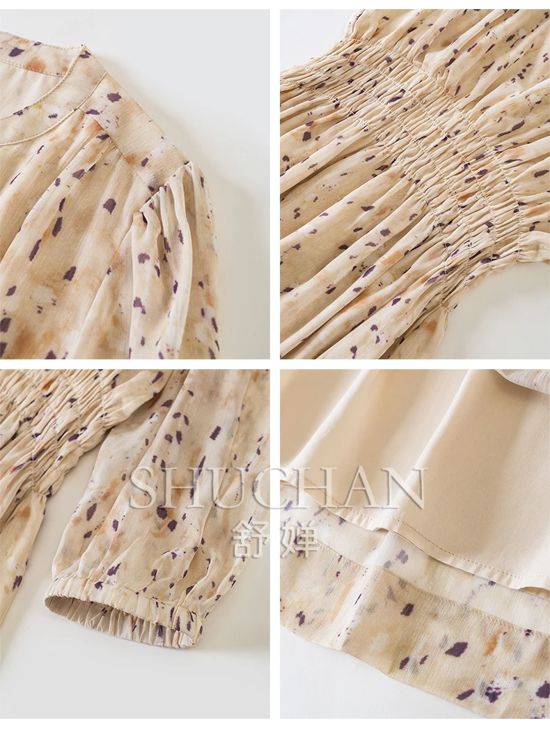 Abito da caffè con grembiule floreale in vita con scollo a V + colletto con streamer Abiti da donna De Verano Mujer 2025