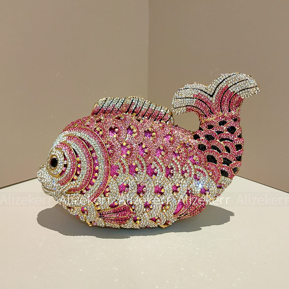 Alizekerr ذهبية على شكل كريستال مساء حقائب النساء رائع الماس لامع مخلب المحافظ السيدات حقيبة يد فريدة من نوعها حفل زفاف