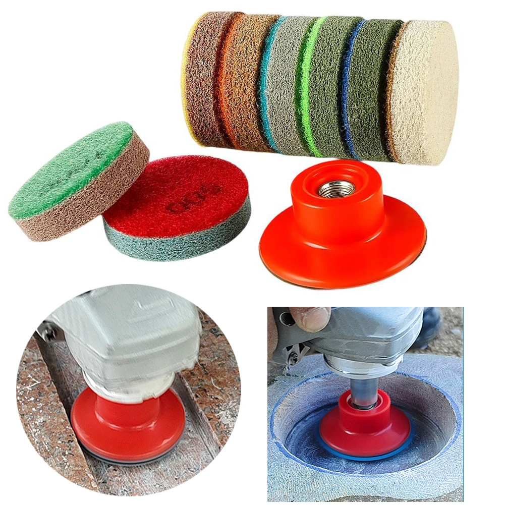 2 Inch Sponge Polishing Pad Granite Grinding Grinding Pad 8 Grit Options Compatible With Waxing High-gloss Refinement
