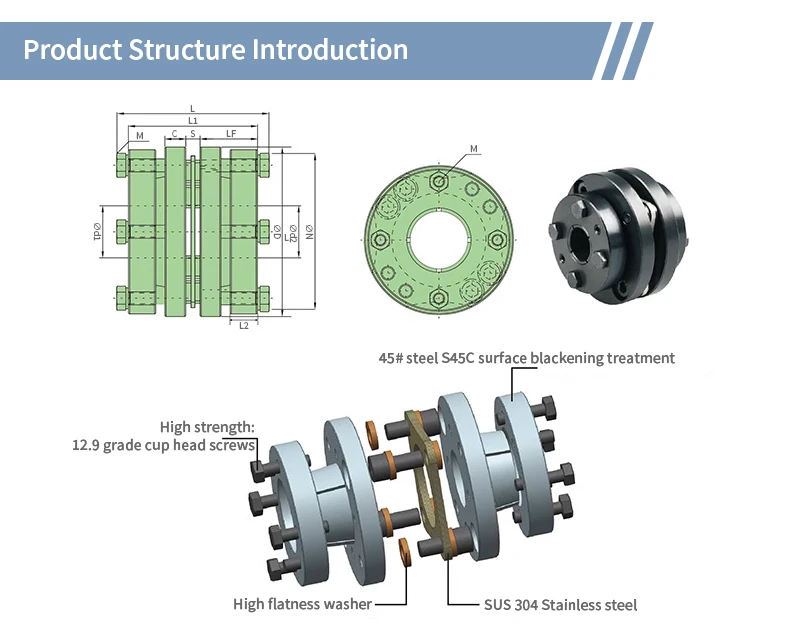 CSZ Membran-Erweiterungshülsenkupplung CNC-Werkzeugmaschine 45 # Getriebeteile der Stahlspindelkupplung mit hohem Drehmoment CSZ-94X86 – Detail 3