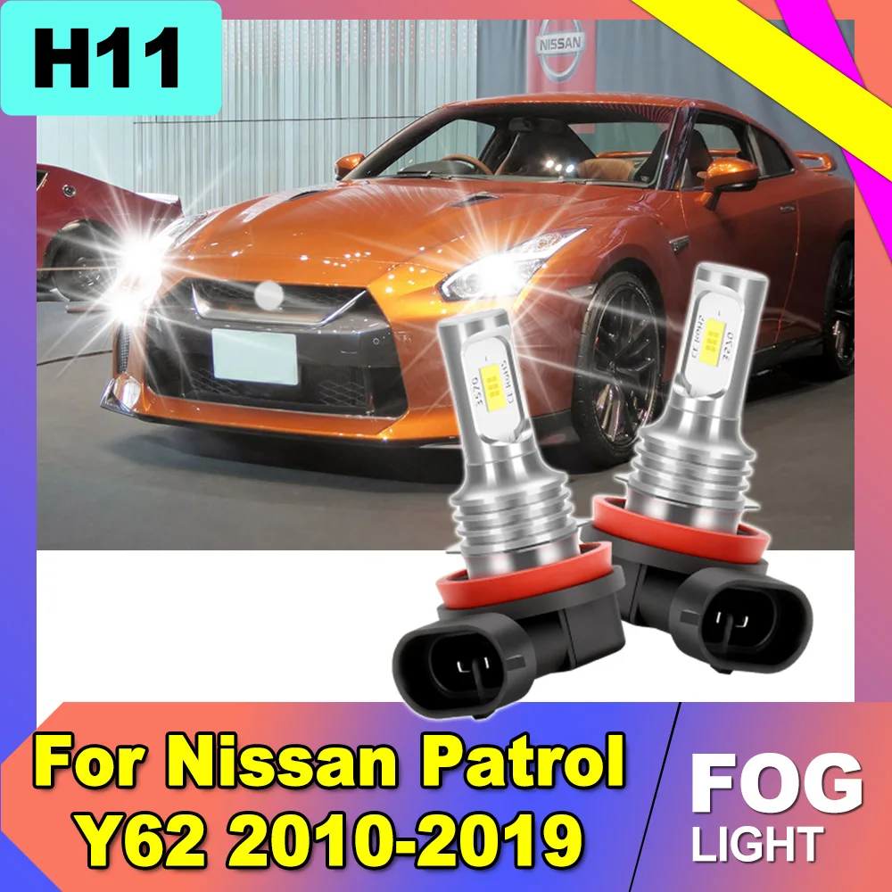

2 шт. миниатюрные светодиодные противотуманные фары H11, Plug and Play, Canbus, для Nissan Patrol Y62 2010-2016, 2017, 2018, 2019, без ошибок