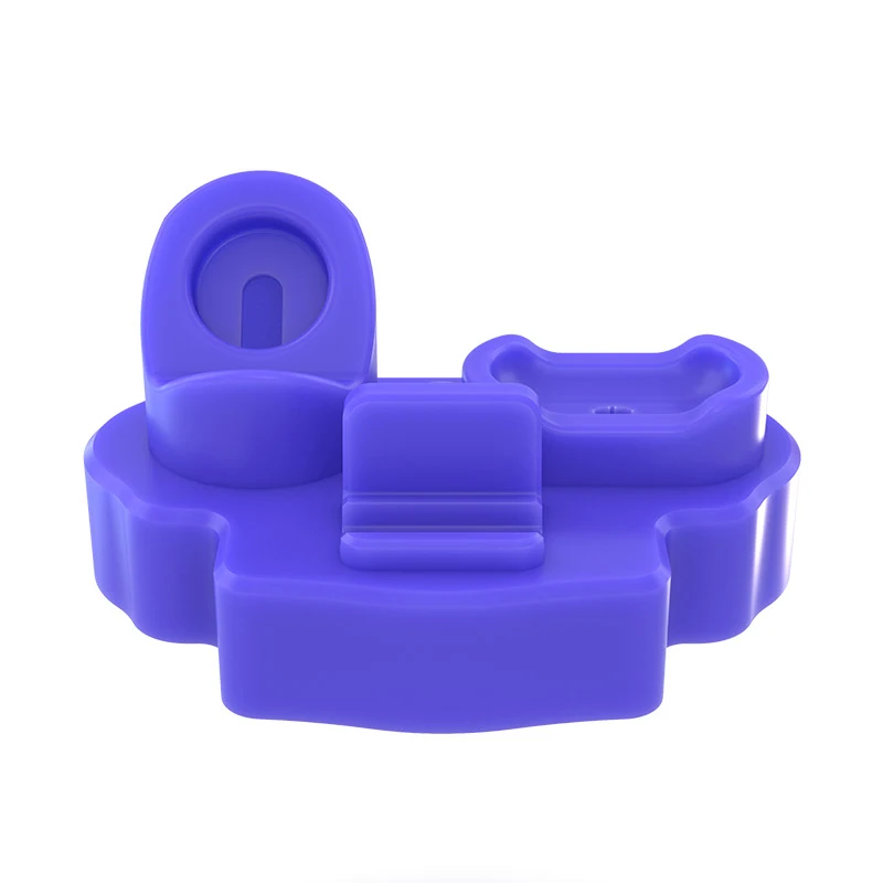 スマートウォッチ用シリコン充電スタンド、スリーインワン、快適、大規模、フレキシブル、モバイルアクセサリー、ベースホルダー、ブルー