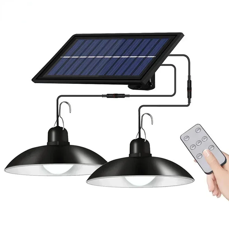 Solar Pendant Light Waterproof LEDOutdoor Solar Light Patio Pendant Camping Light Indoor Pendant with Remote Control