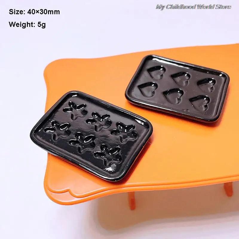 1Pc Doll House Accessories Mini Baking Pan Cake Bread Mould Plate Miniature Bakeware Simulation Dollhouse Kitchen Decoration Toy