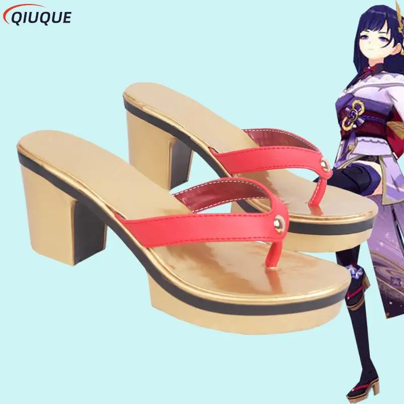 Raiden Shogun Baal Yae Miko Cosplay Schoenen Genshin Impact Cosplay Schoenen Spel Anime Rollenspel Props