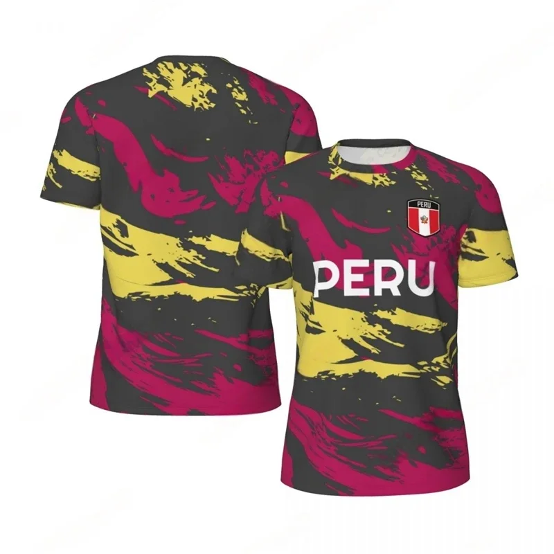 

Модная футболка с 3D-эмблемой национальной сборной Перу для мужчин, спортивная, свободного кроя, с принтом флага