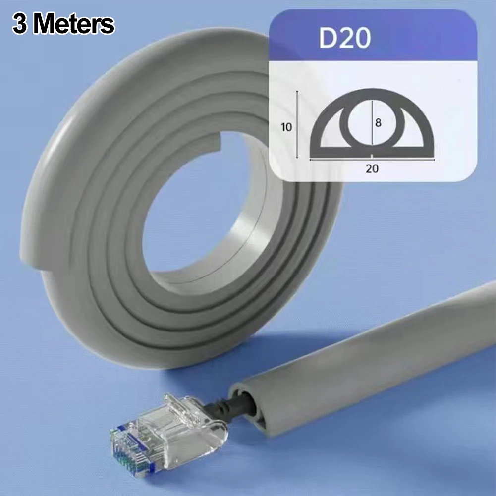 D20mm الطابق كابل حامي غطاء سلك 3 أمتار غطاء الحبل الكلمة لمكتب المنزل بولي كلوريد الفينيل لينة الأرض معزول سلك القناة الكهربائية