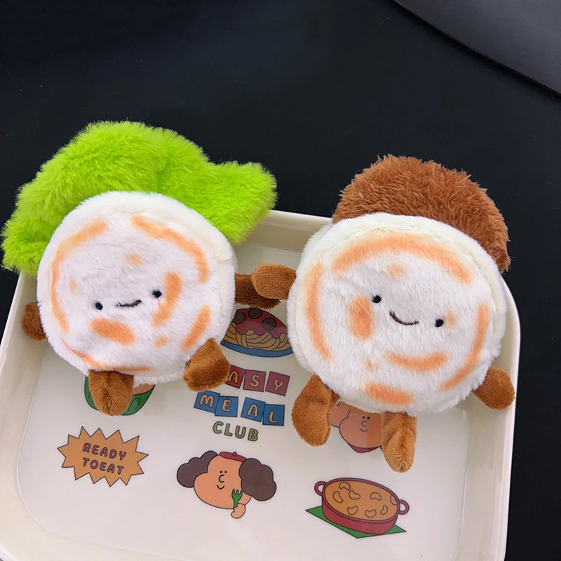 [Nur] Chinesisches Essen Plüsch Oy Schlüsselanhänger Cartoon Pfannkuchen Rougamo Weiche Angefüllte Puppe Anhänger Auto Schlüsselanhänger Rucksack Tasche Dekor Kind Geschenk