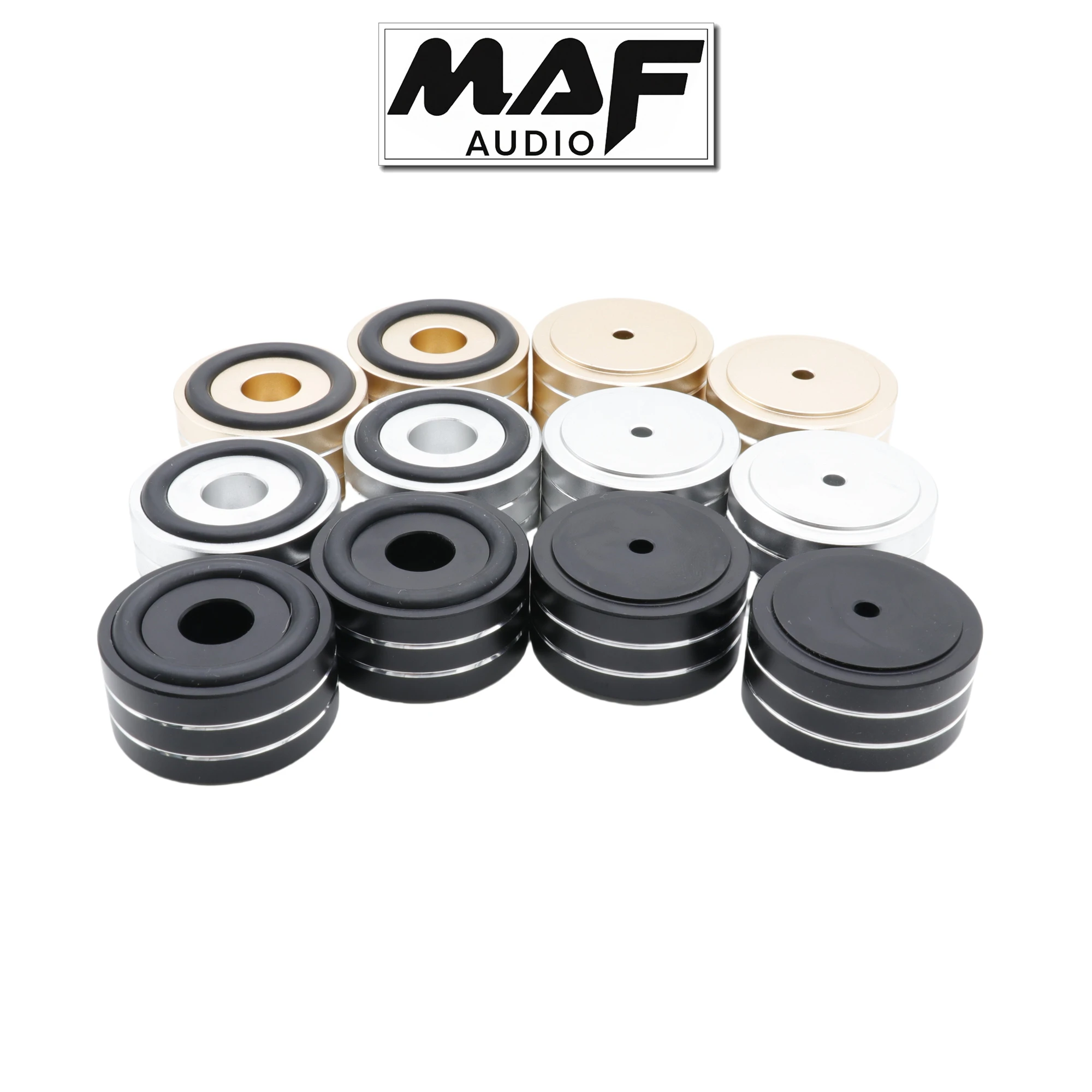 4pcs CNC Machined Solid Aluminum Stand Base Spike AMP Speaker Feet Mat Pads Subwoofer DAC CD Turntable PC Shockproof
