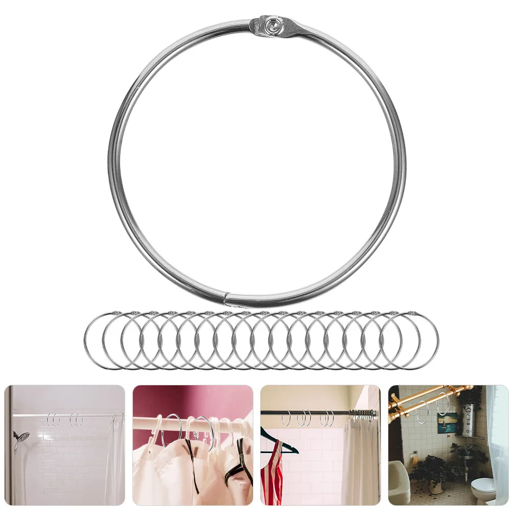 20Pcs Bathroom Shower Curtain Hooks Iron Curtain Ring Set Smooth Gliding Quiet Operation Classic Style Modern Home Use
