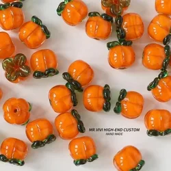 Handmade luminous glass bead persimmon bell orchid headband DIY accessories