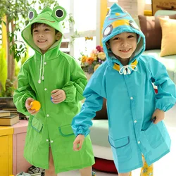 Kids Rain Coat Drawstring Waterproof Boys Girls Children Rainwear with Pockets Portable Breathable Hiking Hoodie